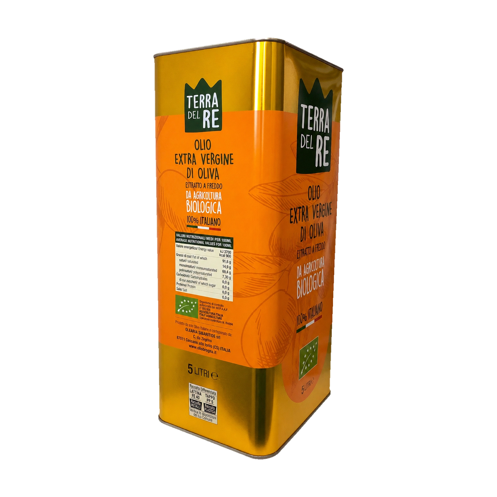 Terra del Re – Olio Extra Vergine di Oliva Biologico 5L - immagine 2